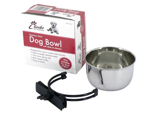 Cheeko Bowl with Clamps for Pet Carriers